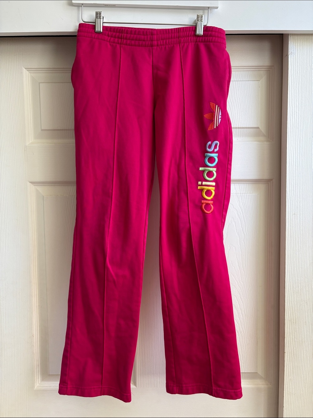 Vintage Y2K Adidas embroidered logo flare track pants AU size 8